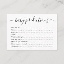 Baby Prediction Card for Baby Shower - Simple