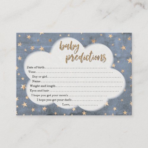 Baby Prediction Card for Boys Baby Shower