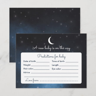 Baby Prediction Starry Night Baby Shower Game Card