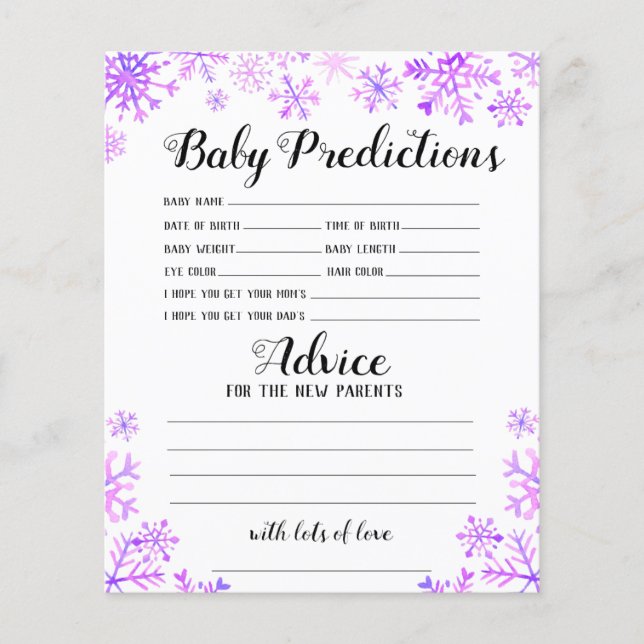 Baby Predictions & Advice - Baby It's Cold Outside Flyer (Front)