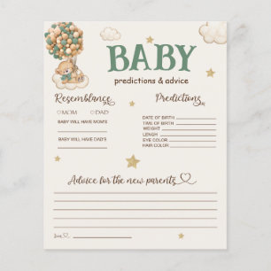 Baby Predictions & Advice Bear Balloons Green