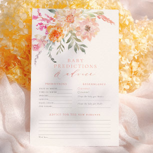 Baby Predictions & Advice Blush Teal Spring Floral