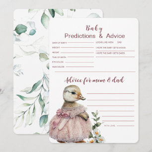  Baby Predictions & Advice Card   Baby Shower Game