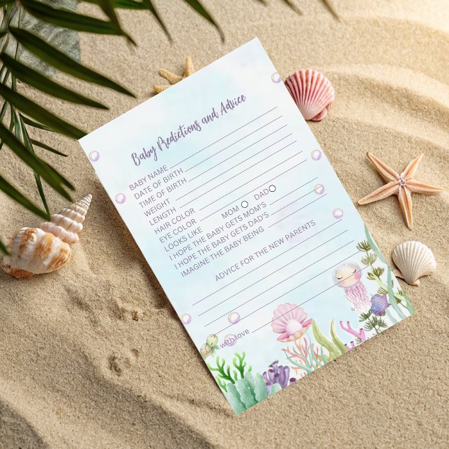 Baby Predictions & Advice Card - Pearl Baby Shower (Creator Uploaded)