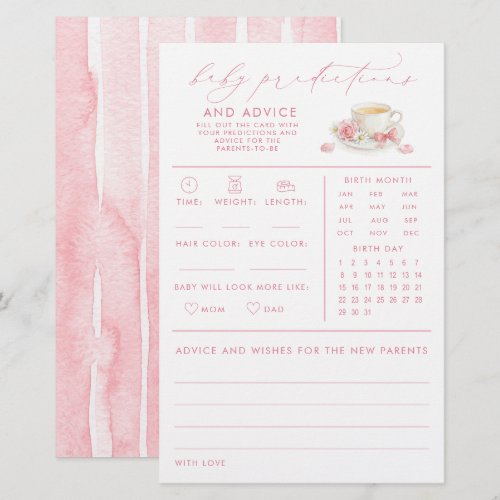 Baby Predictions & Advice Tea Baby Shower Game
