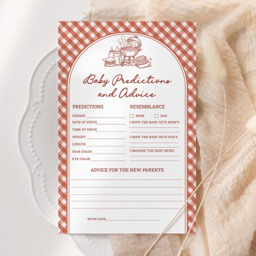 Baby Predictions and Advice Baby Q BBQ Baby Shower