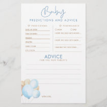 Baby Predictions and Advice Baby Shower Game