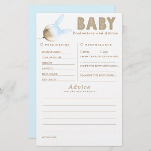 Baby Predictions and Advice Baby Shower Game