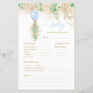 Baby Predictions and Advice Baby Shower Game