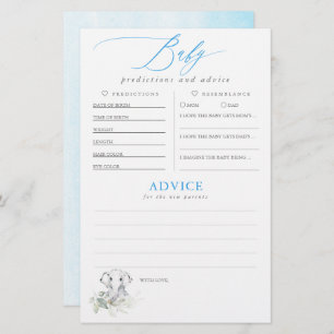 Baby Predictions and Advice Baby Shower Game