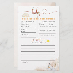 Baby Predictions and Advice Baby Shower Game
