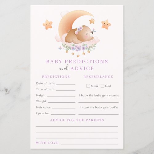 Baby Predictions and Advice Baby Shower Game