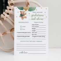 Baby Predictions and Advice Baby Shower Teddy Bear Invitation