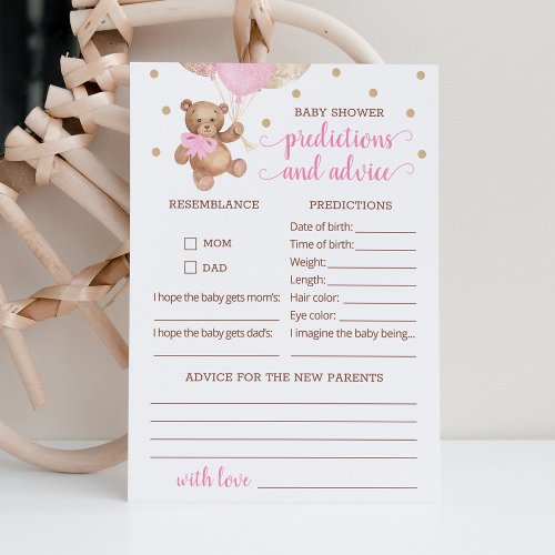 Baby Predictions and Advice Baby Shower Teddy Bear Invitation