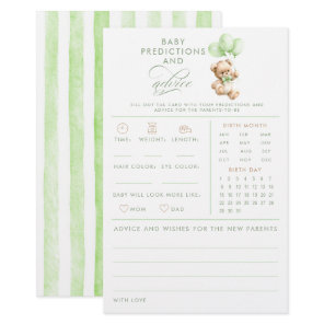 Baby Predictions and Advice Bear Baby Shower Game