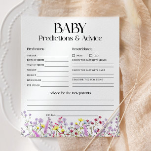 Baby Predictions and Advice Boho Wildflower Shower