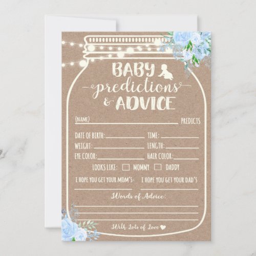 Baby Predictions and Advice Card