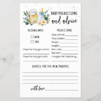 Baby predictions and advice card Baby Is Brewing
