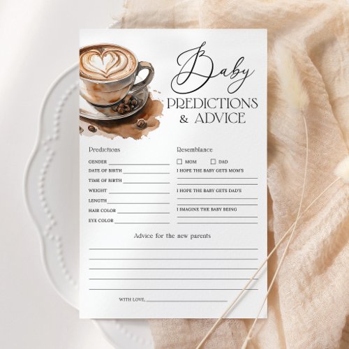 Baby Predictions and Advice Coffee Baby Shower