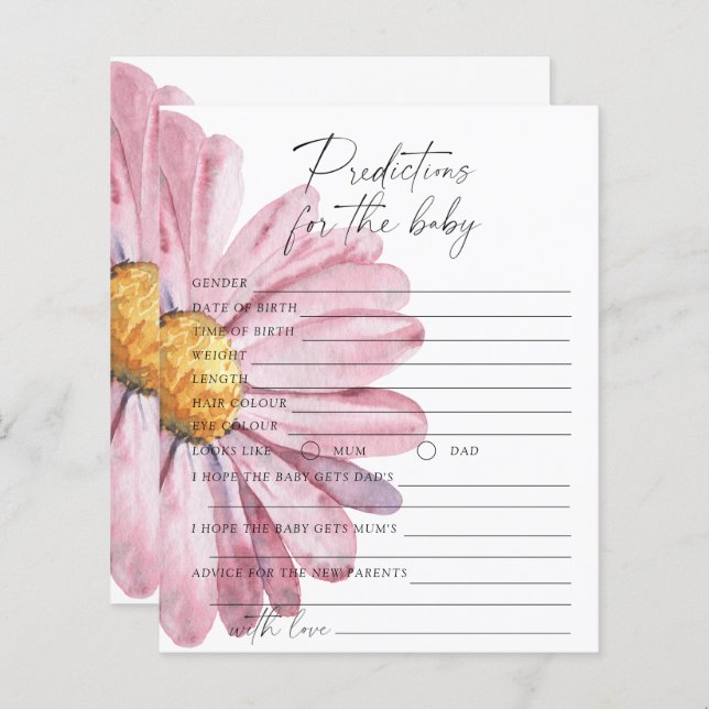 Baby predictions and advice - daisy (Front/Back)