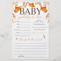 Baby Predictions and Advice Fall Baby Shower Game Flyer