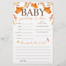 Baby Predictions and Advice Fall Baby Shower Game Flyer