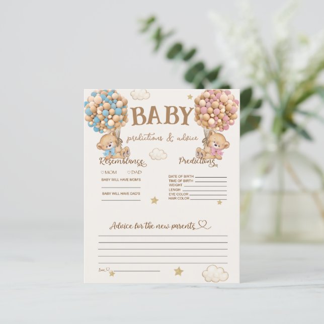 baby predictions and advice game bear balloons  (Standing Front)