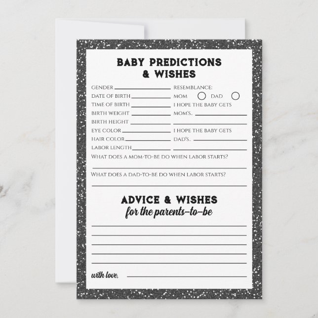 Baby Predictions and Wishes Rock Baby Shower Card (Front)