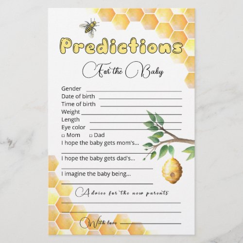 Baby Predictions  Baby Shower Game