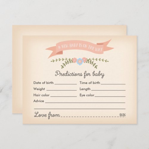 Baby Predictions _ Baby Shower Game Card