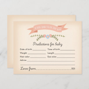 Baby Predictions - Baby Shower Game Card