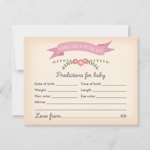 Baby Predictions _ Baby Shower Game Card