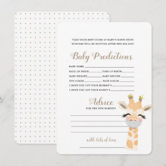 Baby Predictions - Baby Shower Game Enclosure Card