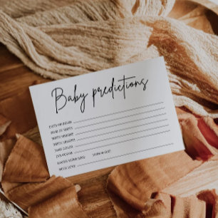 Baby Predictions Card Baby Shower Games