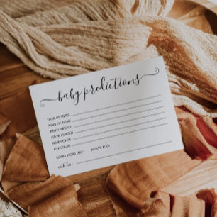 Baby Predictions Card Baby Shower Games