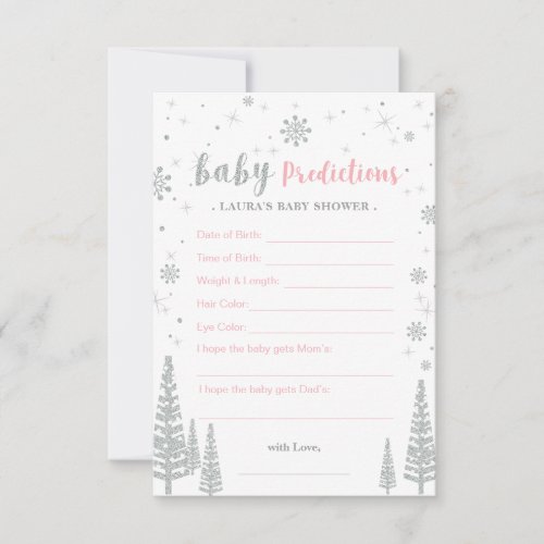 Baby Predictions Card _ Winter Baby Shower Game