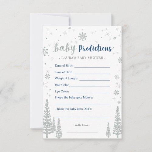 Baby Predictions Card _ Winter Baby Shower Game