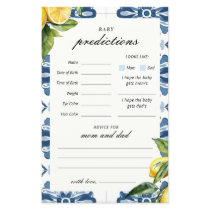 Baby Predictions Lemon Positano Baby Shower Game