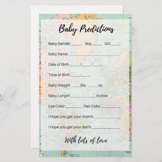Baby Predictions - Multicolor Map (Front/Back)