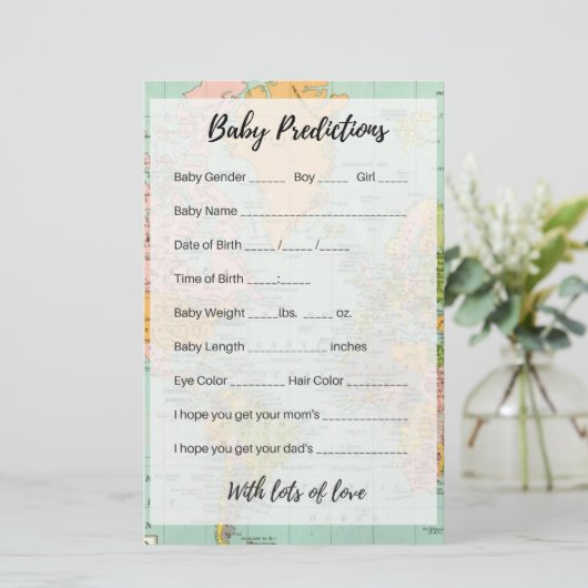 Baby Predictions - Multicolor Map (Standing Front)