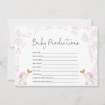 Baby Predictions Pink Toile Baby Shower Game Invitation