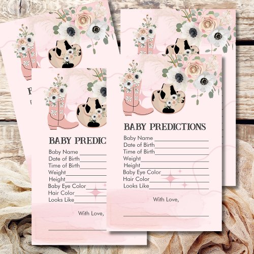 Baby Predictions Saddle Up Western Cowgirl Theme