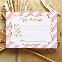 Baby Predictions Shower Game, Height, Weight, Date Enclosure Card
