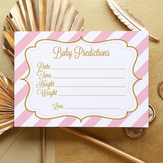 Baby Predictions Shower Game, Height, Weight, Date Enclosure Card (Creator Uploaded)