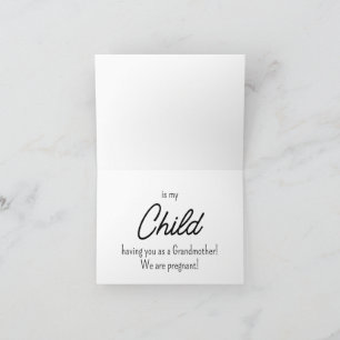 Baby & Pregnancy Announcement Card to Grandmother