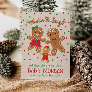 Baby Pregnancy Announcement Gingerbread Card