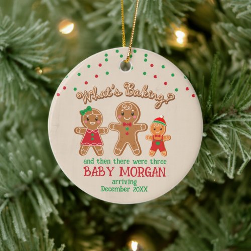 Baby Pregnancy Announcement Ornament Gingerbread 