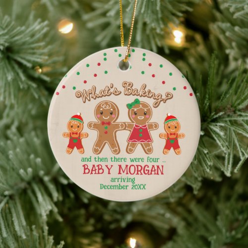 Baby Pregnancy Announcement Ornament Gingerbread 