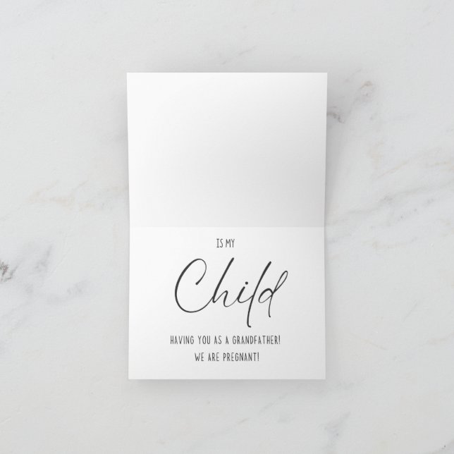 Baby & Pregnancy Announcement to Grandfather (Inside)