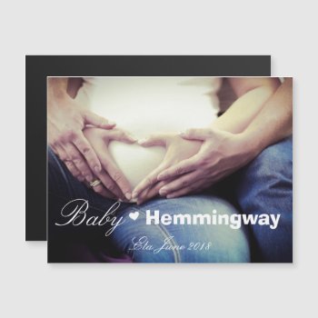 Baby Pregnancy Expecting Announcement Photo Magnet by theMRSingLink at Zazzle